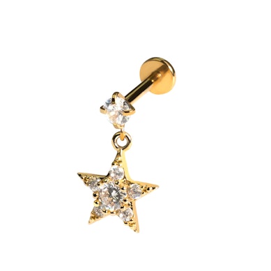 Labret con stella di pietre pendente