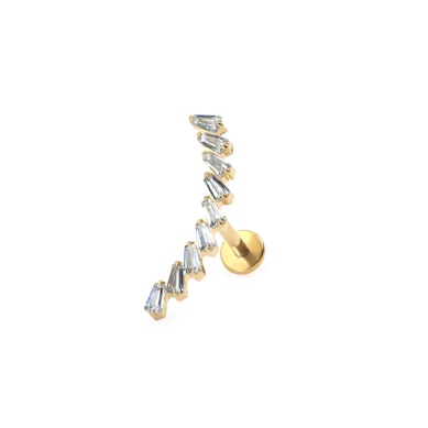 Labret in titanio con arco di pietre