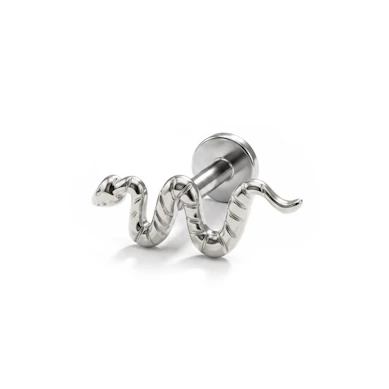 Labret push-in in titanio con serpente