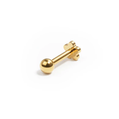 Labret in titanio con flat back a fiore
