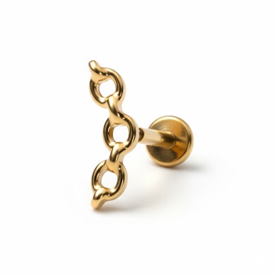 Labret in titanio a catena