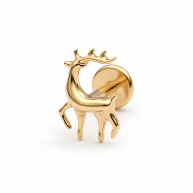 Labret in titanio con renna