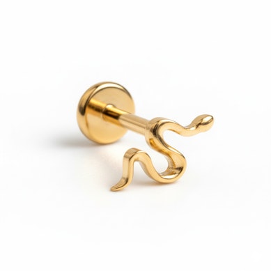 Labret in titanio con piccolo serpente