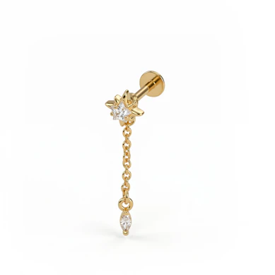 Labret stella con charm
