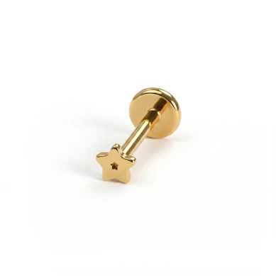 Mini labret in titanio con stella