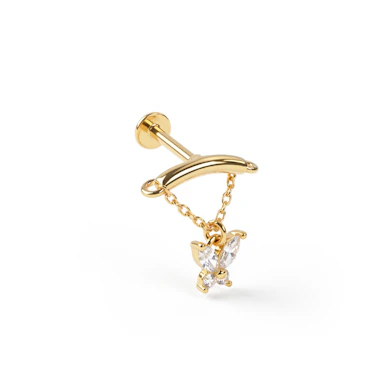 Labret flatback per hidden helix con farfalla pendente