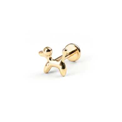 Labret in titanio con design a forma di cane palloncino