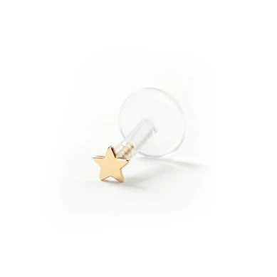 Labret in oro 14K con stella