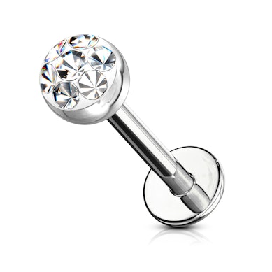 Labret con perla di cristallo