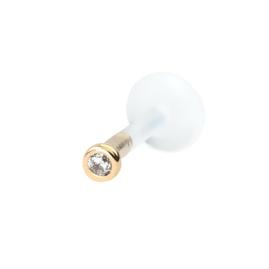 Labret con parte superiore impreziosita da oro 14K e barra in ptfe