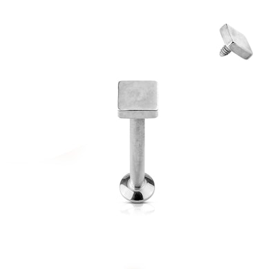Labret con punta quadrata e filettatura interna