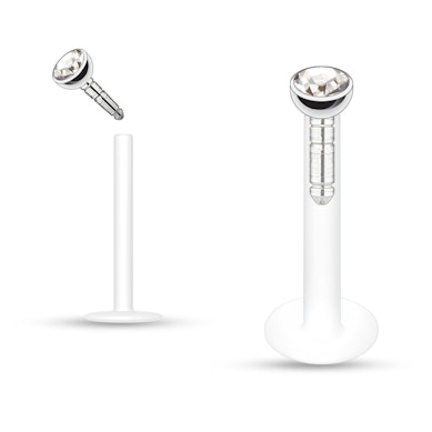 Labret in ptfe con pietre in vari colori