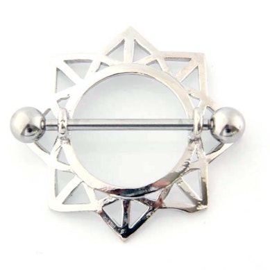 Piercing al capezzolo a forma di girasole