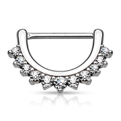 Clicker per capezzolo con bordo a mezzaluna ricoperto di pietre