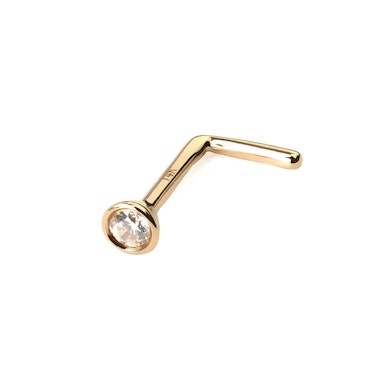 Piercing al naso in oro 14K con pietra incastonata