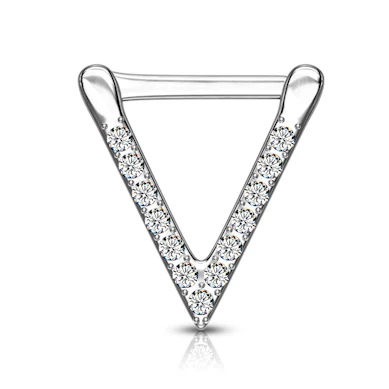 Septum clicker a forma di triangolo tempestato di pietre