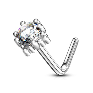 Piercing al naso in oro 14 carati con pietra