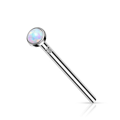 Piercing al naso fish tail in oro 14 carati con opale