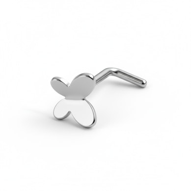 Barra per naso in titanio con farfalla
