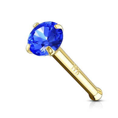 Barra da naso in oro 14K con pietra