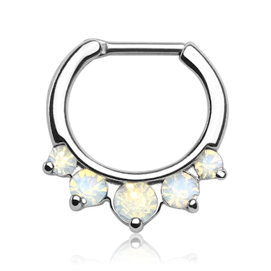 Septum clicker con pietra opale grande