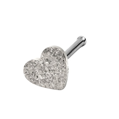 Asta da naso con cuore a effetto diamante