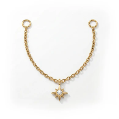 Catena connector in titanio con charm a stella