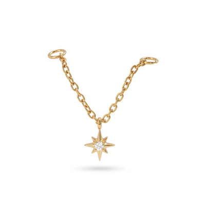 Catena connector in titanio con charm a stella