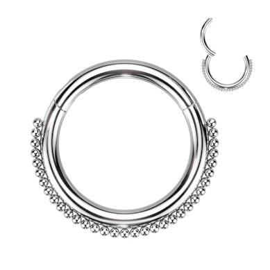 Cerchio con cerniera e perline frontali