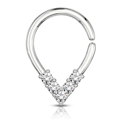 Anello a forma di goccia rovesciata con pietre