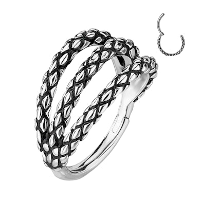 Cerchio con cerniera a triplo giro con design pelle di serpente