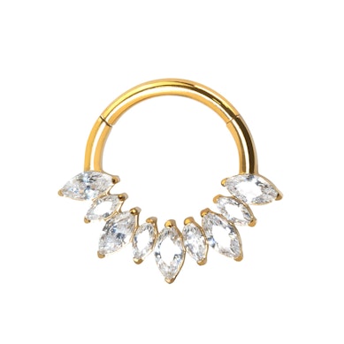 Cerchio in titanio con cerniera e pietre frontali taglio marquise