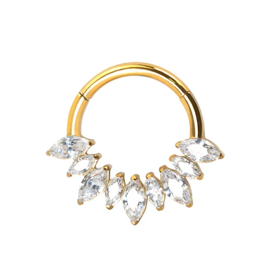 Cerchio in titanio con cerniera e pietre frontali taglio marquise