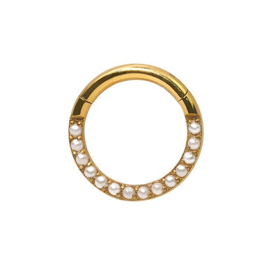 Cerchio in titanio con perle frontali