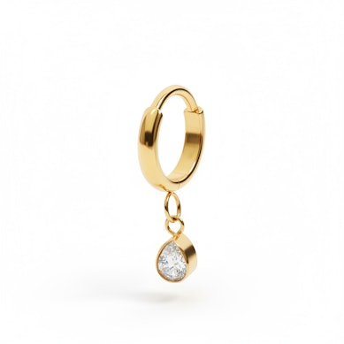 Cerchio in titanio con pendente a goccia