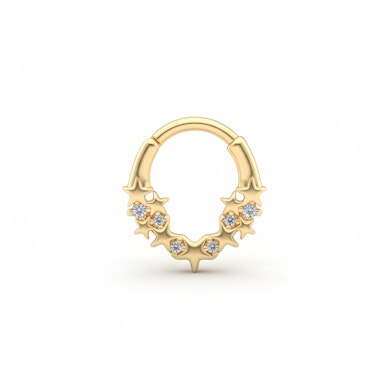 Cerchio con stelle e pietre frontali