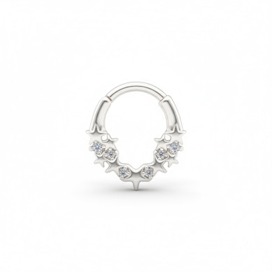 Cerchio con stelle e pietre frontali