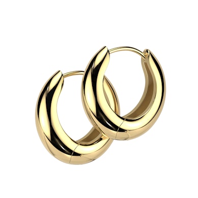 Paio di maxi hoops lucidi a specchio