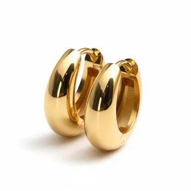 Paio di maxi hoops lucidi a specchio