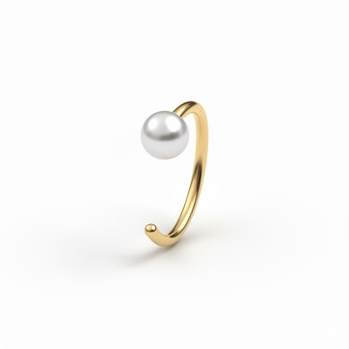 Cerchio aperto in titanio con perla
