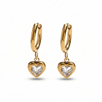 Paio di cerchi con pendente a cuore