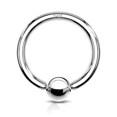 Cerchio con sfera in oro 14K