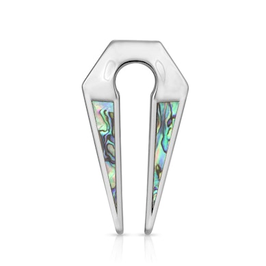 Hanger in acciaio chirurgico con inserto in abalone