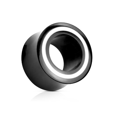 Tunnel in colore nero con cerchio bianco in corno di bufalo d'acqua