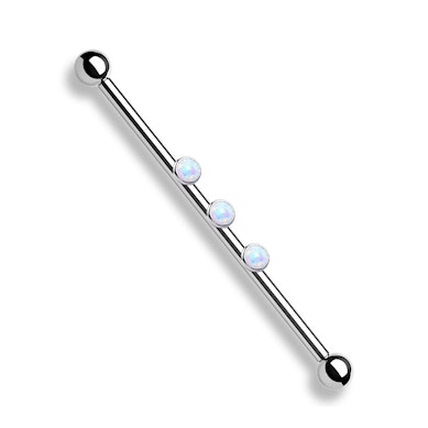 Barra industrial con 3 pietre opali e filettatura interna