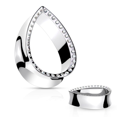 Tunnel a forma di goccia con bordo tempestato di pietre