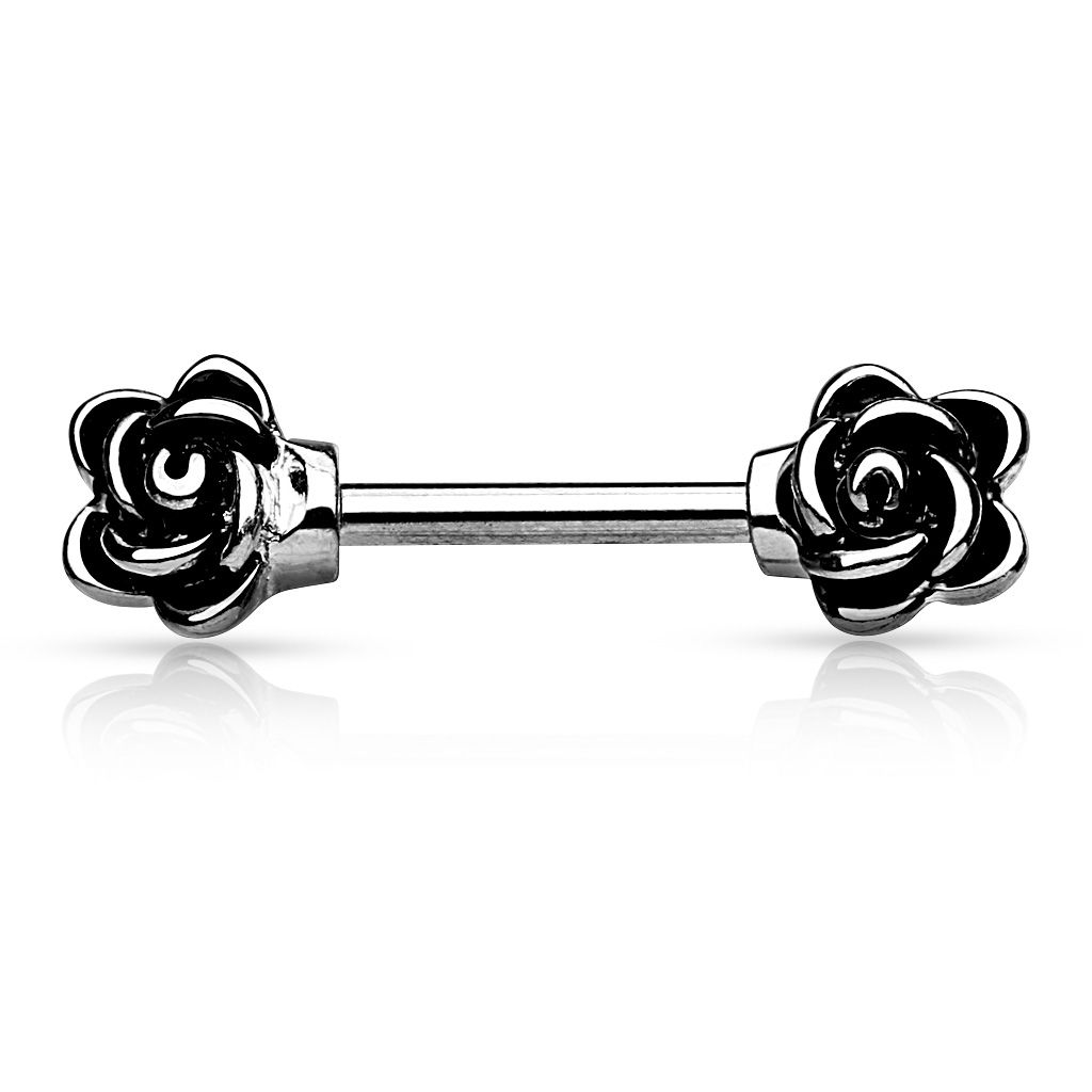 Piercing Per Capezzolo In Titanio Grado 23 - Con Sfere Opale, Filettatura Interna, Misura 14G 1/2" (12 Mm)