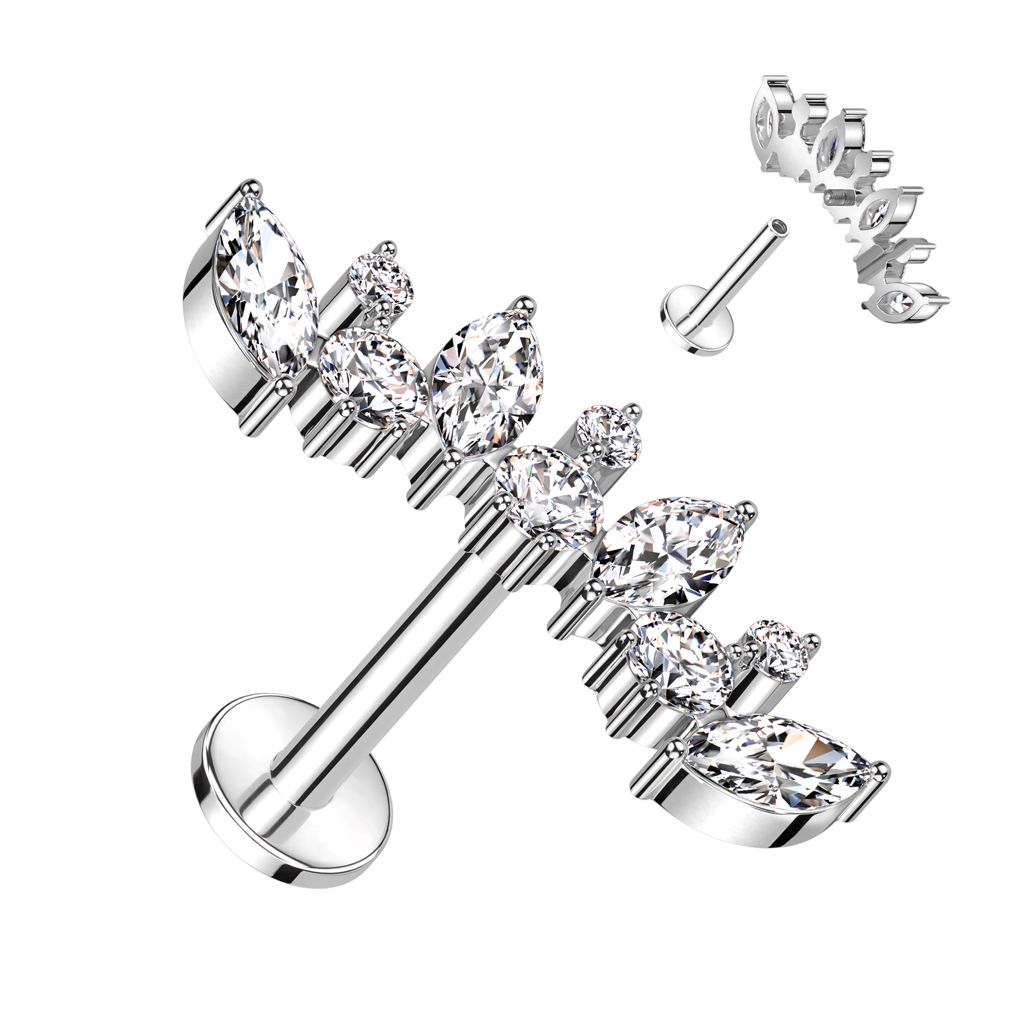 Piercing Para Orejas Helix Tragus Fl Gold Con Forma De Miniflor Y - Foto 12