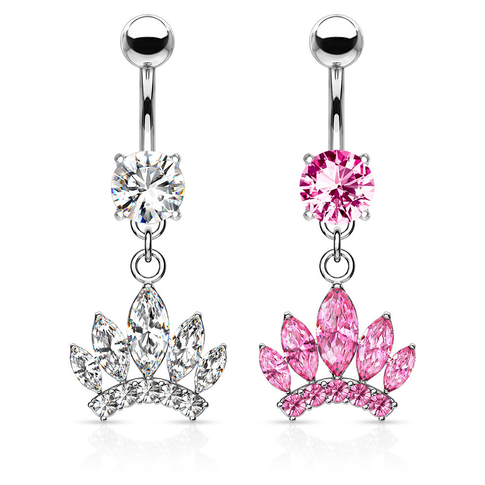 Piercing all'ombelico con corona pendente