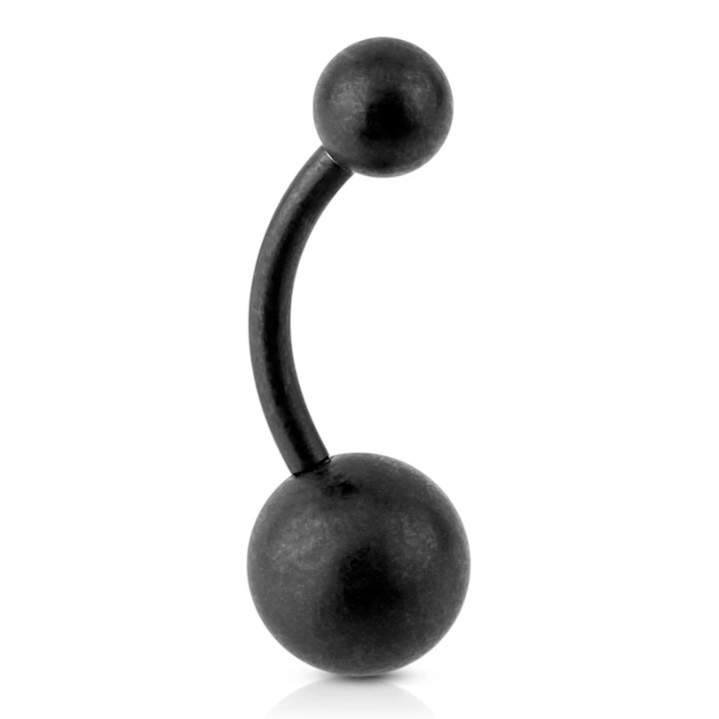 Piercing all'ombelico nero opaco